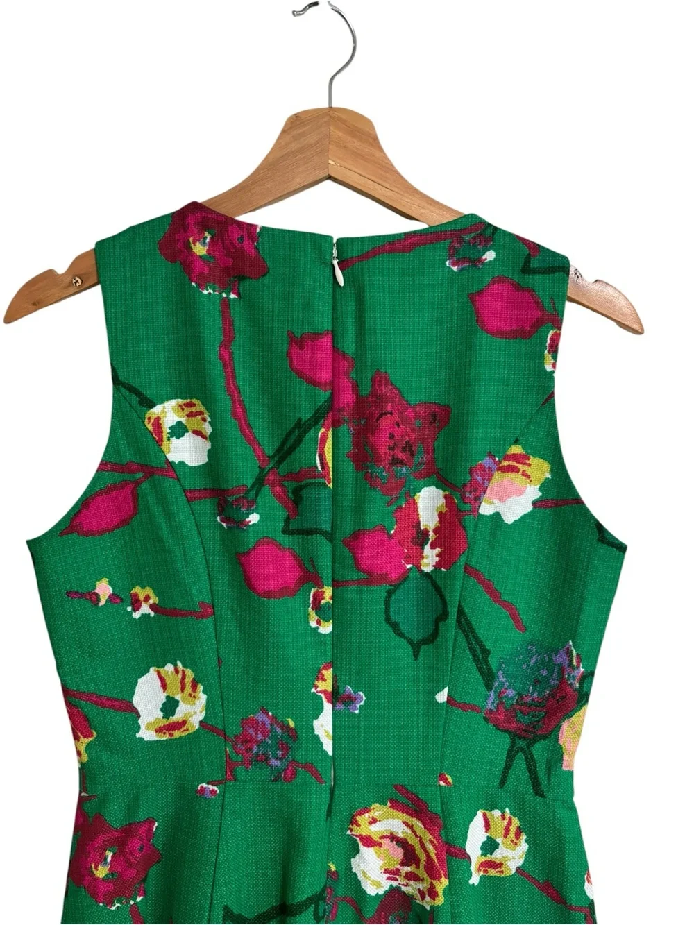 J.Crew Kelly green floral print sleeveless preppy structured sheath dress size 2